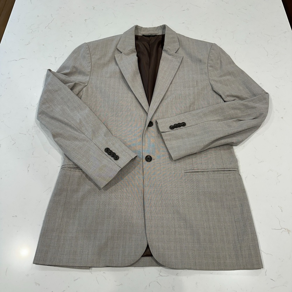Banana Republic Blazer Suit Jacket Mens 40 R Beige Light Khaki Sportscoat Lined